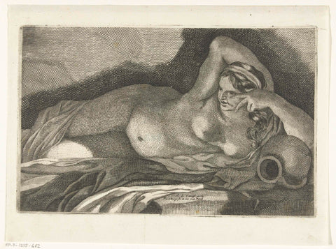 Reclining Female Nude, Pieter van den Berge, 1694 - 1737 Canvas Print