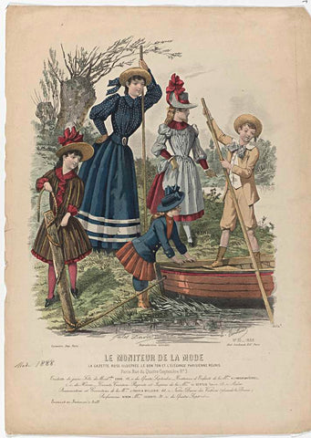 Le Moniteur de la Mode, 1888, Nr. 2464e, No. 30 : Toilette de jeune Fill (...), Edouard Tailland, 1888 Canvas Print