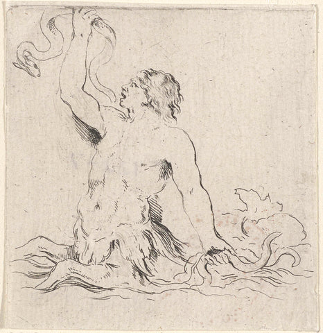 Triton, Stefano della Bella, 1620 - 1664 Canvas Print