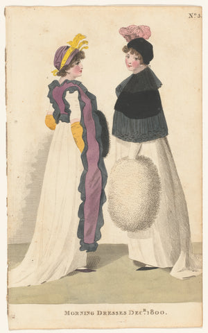 Magazine of Female Fashions of London and Paris, No. 3?, Morning Dresses, Dec. 1800, Richard Phillips, 1800 Canvas Print