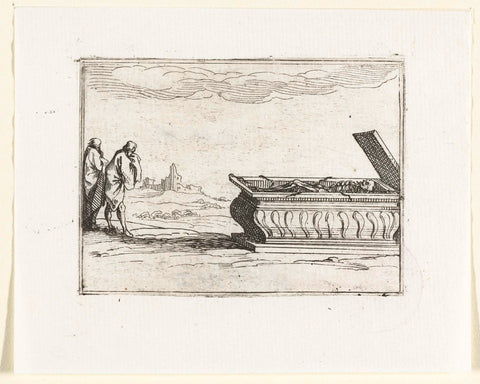 Opened tomb, Jacques Callot, 1621 - 1635 Canvas Print