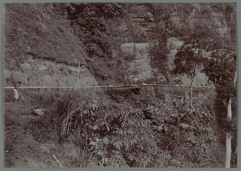 Construction of the road along a hill, anonymous, 1903 - 1913 Canvas Print