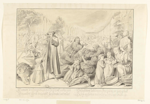 The Food of the Redeemed Leideners, 1574, J.C. Wendel, 1867 Canvas Print