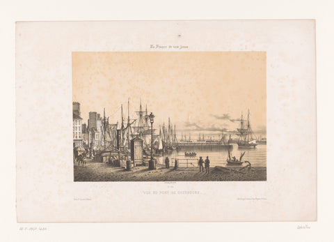 View of the port of Cherbourg, Louis Lebreton, 1855 - 1859 Canvas Print