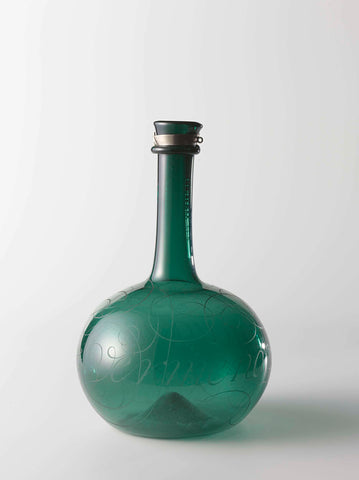 Bottle with the inscription: Vermenghd u vreugd met zorge, anonymous, c. 1690 - c. 1700 Canvas Print