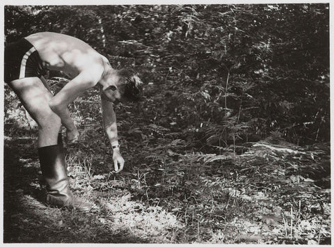 Soldier in swimming trunks and boots, anonymous, 1940 Canvas Print