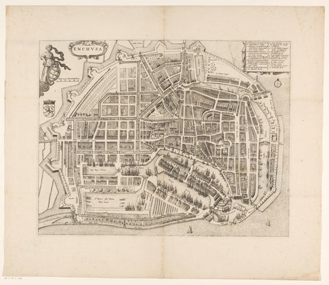 Map of Enkhuizen, anonymous, c. 1698 - c. 1704 Canvas Print