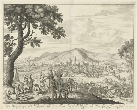 Siege and surrender of Trier, 1675, Jan Luyken, 1680 Canvas Print