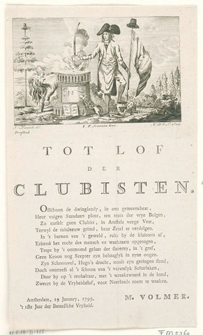 Membership certificate of the Clubists, 1795, Monogrammist MBVL, 1795 Canvas Print