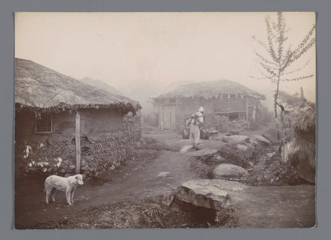 Houses in Pyongyang, Jan Adriani (attributed to), 1907 Canvas Print