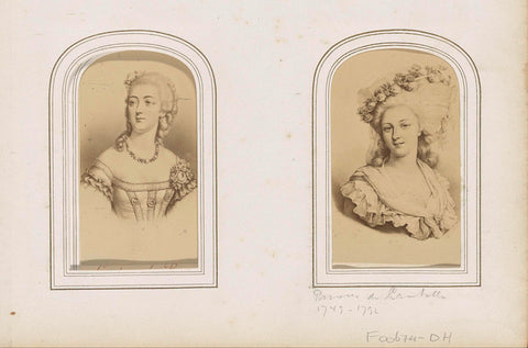 Photo reproduction of (presumably) a print by Marie-Thérèse Louise de Savoye-Carignano, princess de Lamballe, anonymous, 1855 - 1880 Canvas Print