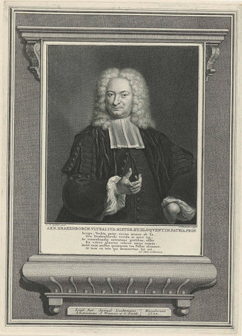 Portrait of Arnoldus Drakenborch, Jacob Houbraken, 1738 Canvas Print