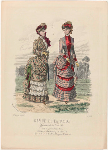 Revue de la Mode, Gazette de la Famille, Sunday, April 29, 1883, 12th year, No. 591: Toilets of M.me Delannoy (...), P. Deferneville, 1883 Canvas Print