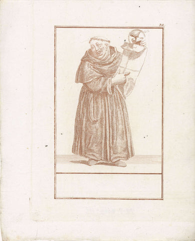 Monk with a deed of ownership, Jacob Gole (attributed to), 1724 Canvas Print