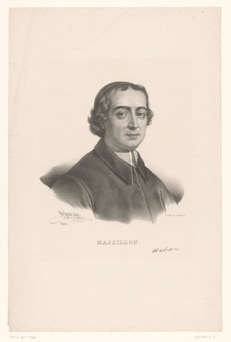 Portrait of Jean-Baptiste Massillon, Henri Grévedon, 1825 Canvas Print