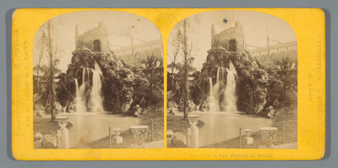 Artificial waterfall in the parc français during the World's Fair of 1867, Léon & Levy, 1867 Canvas Print