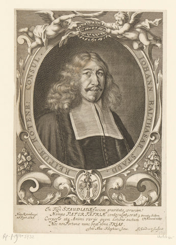 Portret van Johann Balthasar Staudt, Jakob von Sandrart, c. 1686 Canvas Print