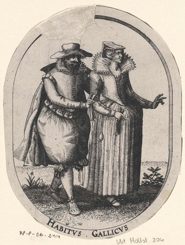 Elegant pair in French clothing, Claes Jansz. Visscher (II), 1607 Canvas Print