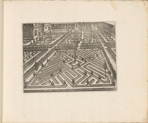 Garden consisting of various parterres, Hans Vredeman de Vries, c. 1635 - c. 1640 Canvas Print