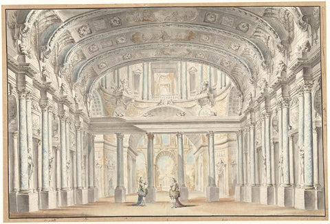 De Hofzaal, toneeldecor, Georges François Blondel, 1763 Canvas Print