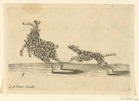 Ram chased by dog, Anthonie de Winter (possibly), 1698 Canvas Print