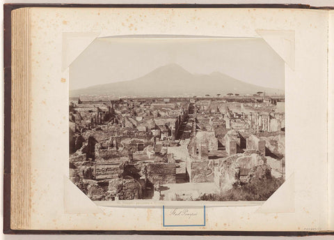 View of the ruins of Pompeii at the foot of Vesuvius, anonymous, c. 1880 - c. 1920 Canvas Print