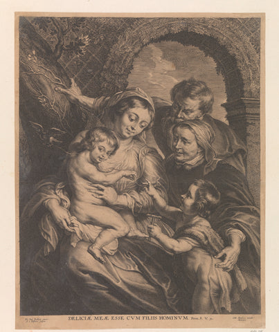 Holy Family with a thistle finch, Schelte Adamsz. Bolswert, 1596 – 1659 Canvas Print