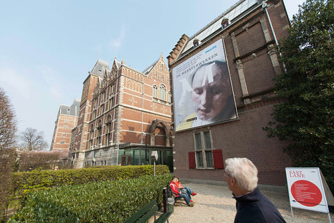 Western facades of Main Building and Fragments Building with visitors in the garden in the foreground, 2007 Canvas Print