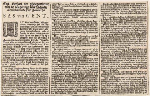 Text sheet (first part) accompanying the map of the besieged Sas-van-Gent, 1644, Claes Jansz. Visscher (II), 1644 Canvas Print