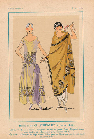 Très Parisien, 1923, No. 2: Broderies de Ch.THIÉBAUT...., anonymous, 1923 Canvas Print