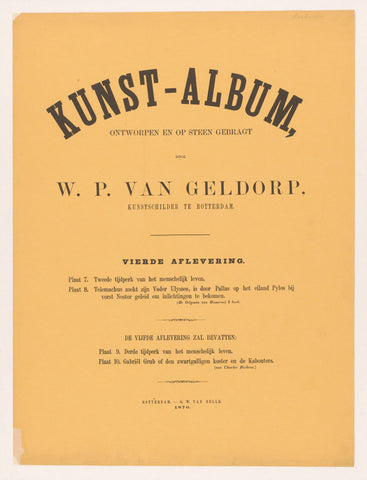 Cover for Art Album by W. P. van Geldorp fourth episode 1870, Wilhelmus Petrus van Geldorp, 1870 Canvas Print