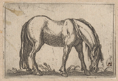 Grazing horse to the right accustomed, Antonio Tempesta, 1565 - 1630 Canvas Print