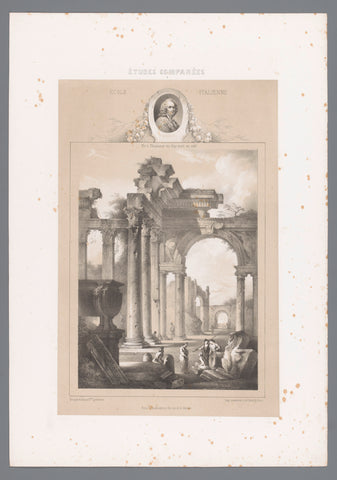 Studies in painting by Giovanni Paolo Pannini, Charles Nicolas Lemercier, 1850 Canvas Print