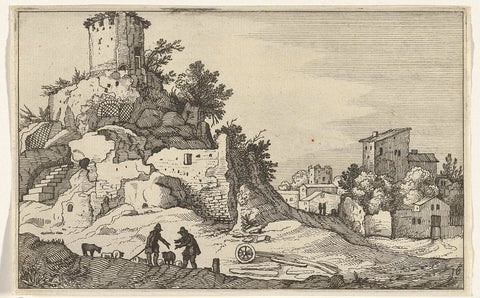 Ruins of a tower, Willem van Nieulandt (II), 1618 Canvas Print