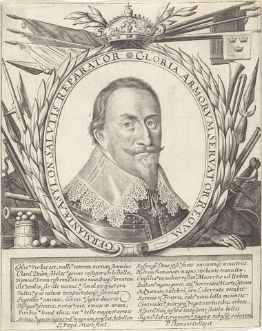 Busteportret van Gustaaf II Adolf, Crispijn van de Passe (I) (possibly), 1574 - 1637 Canvas Print