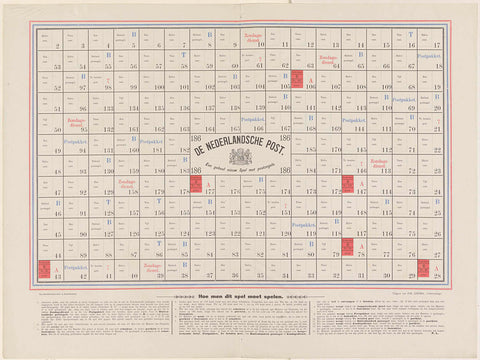 De Nederlandsche post / A completely new game with stamps, Johannes Ykema, 1883 - 1885 Canvas Print