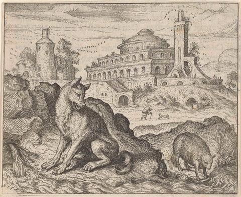 Fable of the Wolf and the Lamb, Aegidius Sadeler, 1608 Canvas Print