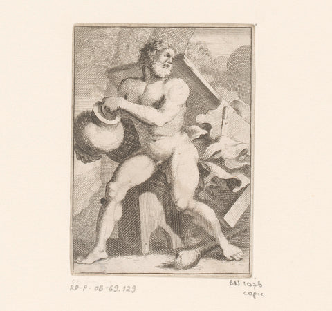 Hercules, anonymous, Sébastien Leclerc (I) (copy after), 1647 - 1714 Canvas Print