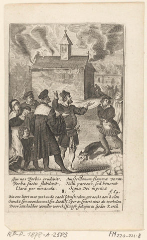 The church where the host is kept burns down but the host is spared, 8, Boëtius Adamsz. Bolswert, 1639 Canvas Print