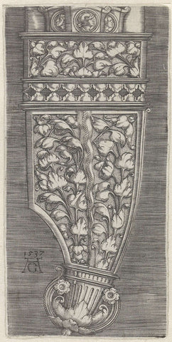 Design for a sheath, Heinrich Aldegrever, 1537 Canvas Print