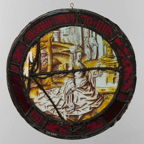 Windowpane depicting the chaste Susanna (Suzanna and Daniel), anonymous, c. 1515 Canvas Print