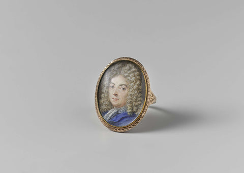 Ring with self-portrait, Bernard Picart, c. 1780 - c. 1820 Canvas Print