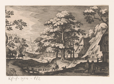 Village view, Matthäus Merian (I), 1603 - 1650 Canvas Print