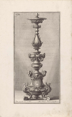 Candlestick with cherubim, Maximilian Joseph Limpach, 1714 Canvas Print