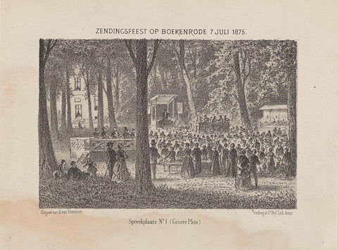 Missionary party on Boekenrode 7 July 1875 / Speaking place No. 1 (Groote Plein), anonymous, 1875 Canvas Print