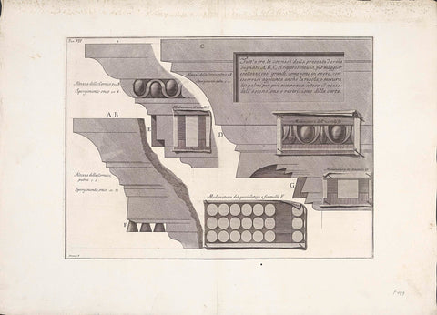 Details of cornice, Giovanni Battista Piranesi, 1762 Canvas Print