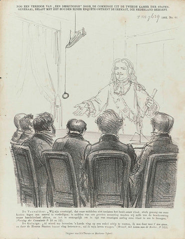 Cartoon on the parliamentary committee of inquiry into the state of the navy, 1862, Johan Michaël Schmidt Crans, 1862 Canvas Print