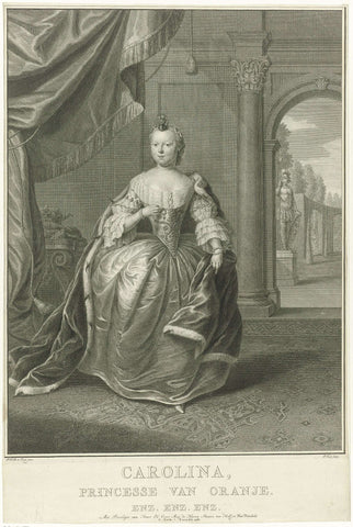 Portrait of Carolina, Princess of Orange-Nassau, Pieter Tanjé, 1766 Canvas Print