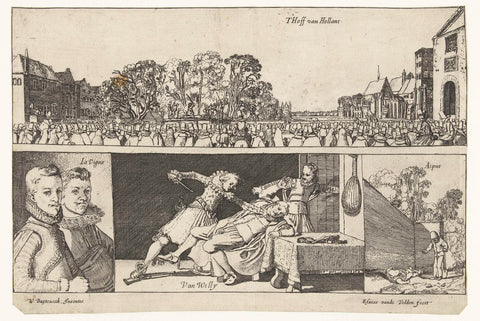 Murder of Jan van Wely, jeweller in Amsterdam, 1616, Esaias van de Velde, 1616 Canvas Print