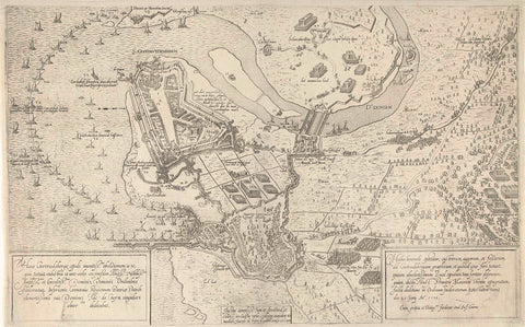 Beleg en verovering van Geertruidenberg (onderste blad), 1593, Jacob de Gheyn (II), 1593 Canvas Print